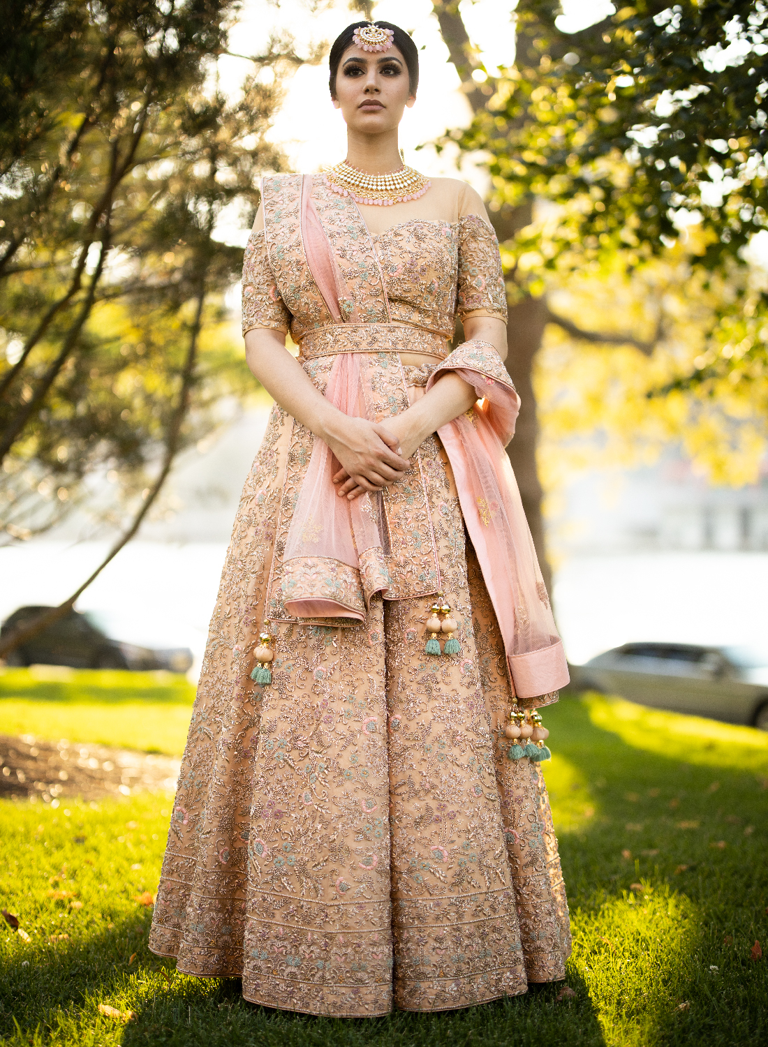 Salmon pink wedding dress new arrivals